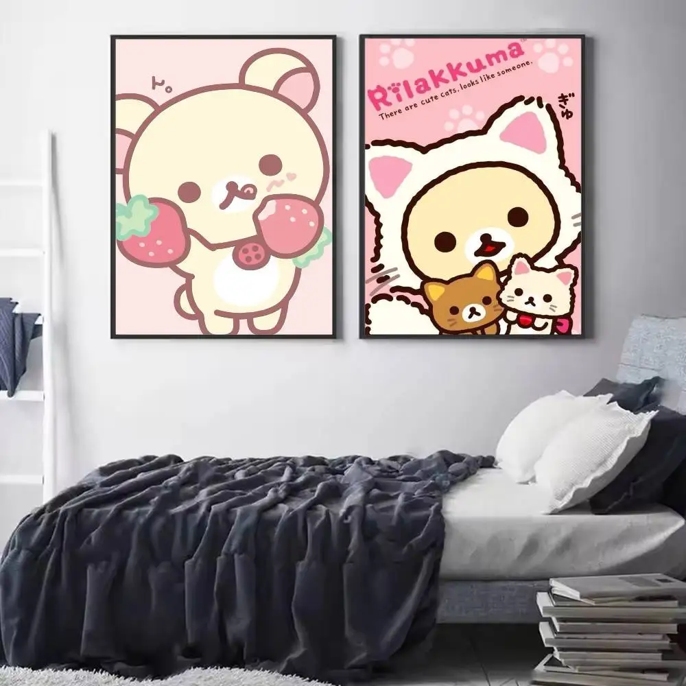 Cartoon R-Rilakkumas Poster Versatile HD Waterproof Wall Art Self-Adhesive Decor for Any Space Ideal Gift