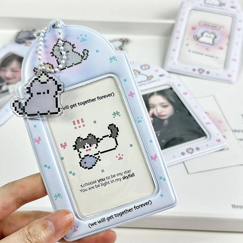 Cute Cartoon Cat Photo Card Holder Fashion Creative Decoration Idol Photo Album Protective Sleeves Pendant Card Storage Case