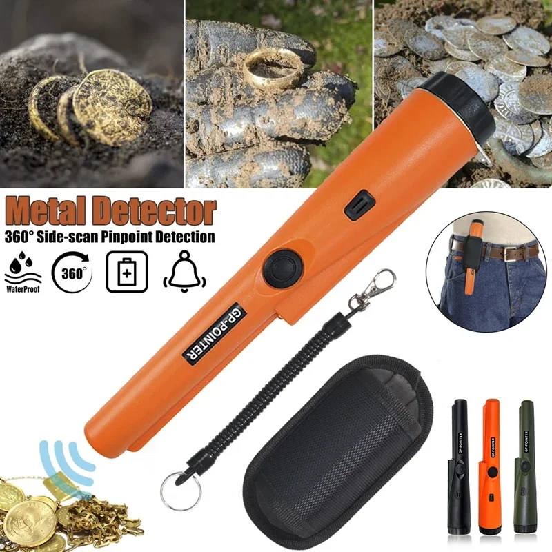 Metal Detector Outdoor Adventure Handheld Metal Detector,Pinpointer Finder Waterproof 360° Side Scan Metal Detector Rod.
