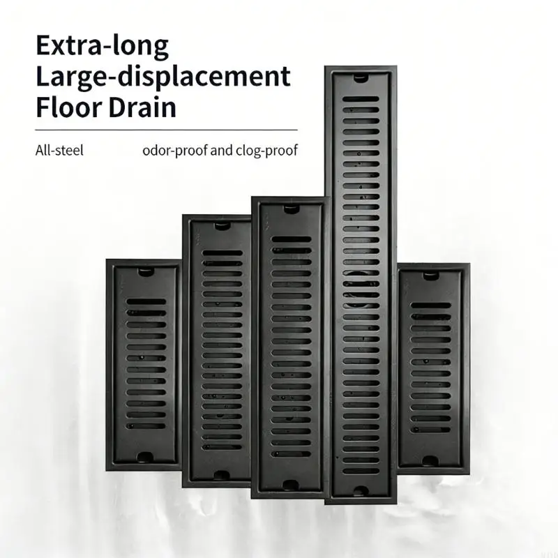 

Трап для пола большого объема, прямоугольный трап для душа из нержавеющей стали, ловушка для волос для ванной комнаты и кухни,