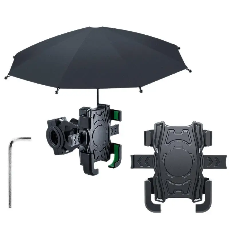 1Pcs Motorcycle Mobile Phone Holder Stand & Umbrella Rainproof Sunshade Bicycle Outdoor Scooter Phone Clip Handlebar Mount