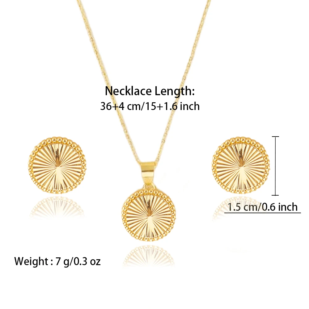 Edelstahl Böhmischen Stil Schmuck Set Rundheit Halskette Ohrringe Set Für Frauen Mode Feine Kette Party Täglichen Schmuck Geschenk – Detail 6