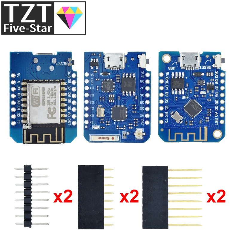 TZT WeMos D1 Mini Pro V3.0 NodeMcu 4MB/16MB bytes Lua WIFI Internet of Things Development board based ESP8266 CH340G Nodemcu V2