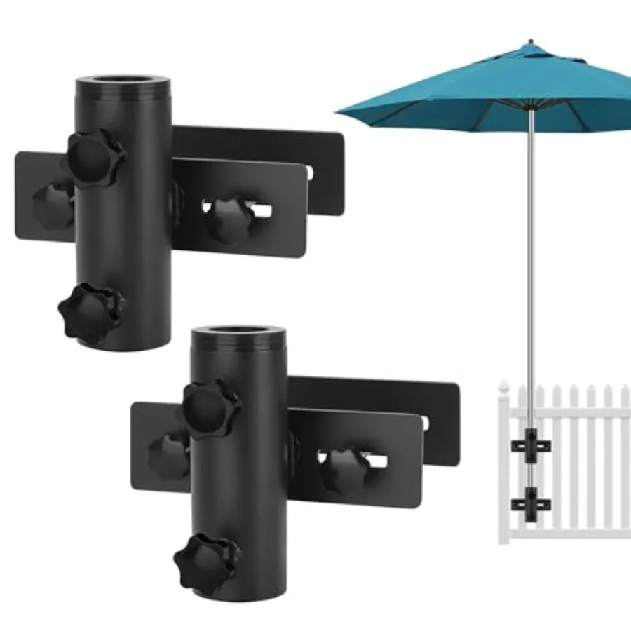 

Держатель для зонта на перила террасы, крепление для зонта на ограждение, регулируемый наружный кронштейн для зонта на столб, металлический держатель для зонта на балкон