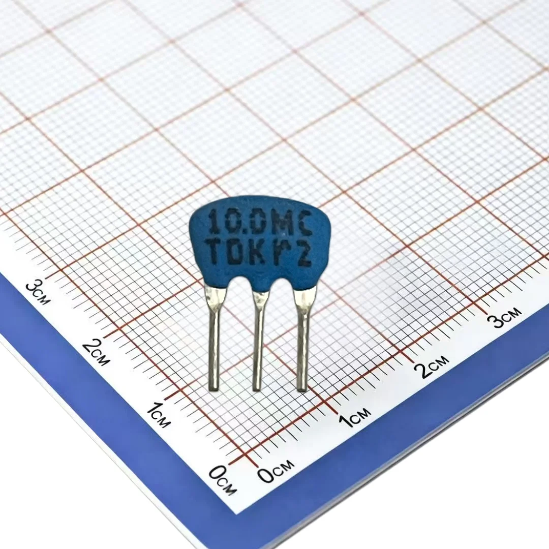 50PCS/new in-line ceramic crystal FCR10.0MC5 10MHZ 10.000MHZ crystal blue 3 feet