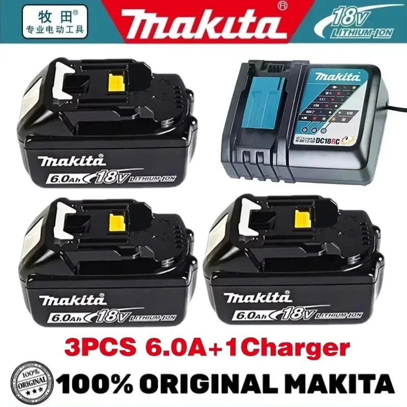 

Original Makita rechargeable battery, suitable for Makita 18V 6.0Ah BL1840 BL1850 BL1840 BL1850B electric tool battery.