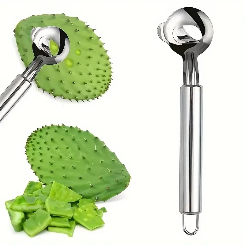 Cactus Peeler Tool Stainless Steel - Durable Thorn Remover, Easy Grip Handle, Kitchen Accessory for Home Cooking & Vegetable Pee