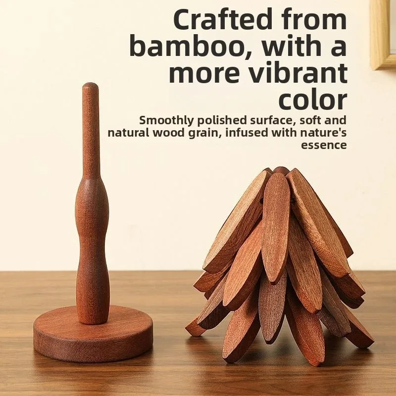 Tree Design Stand Wooden Trivets Decorative Anti Scald Heat Resistant Table Mat Coaster Wood Placemats Pot