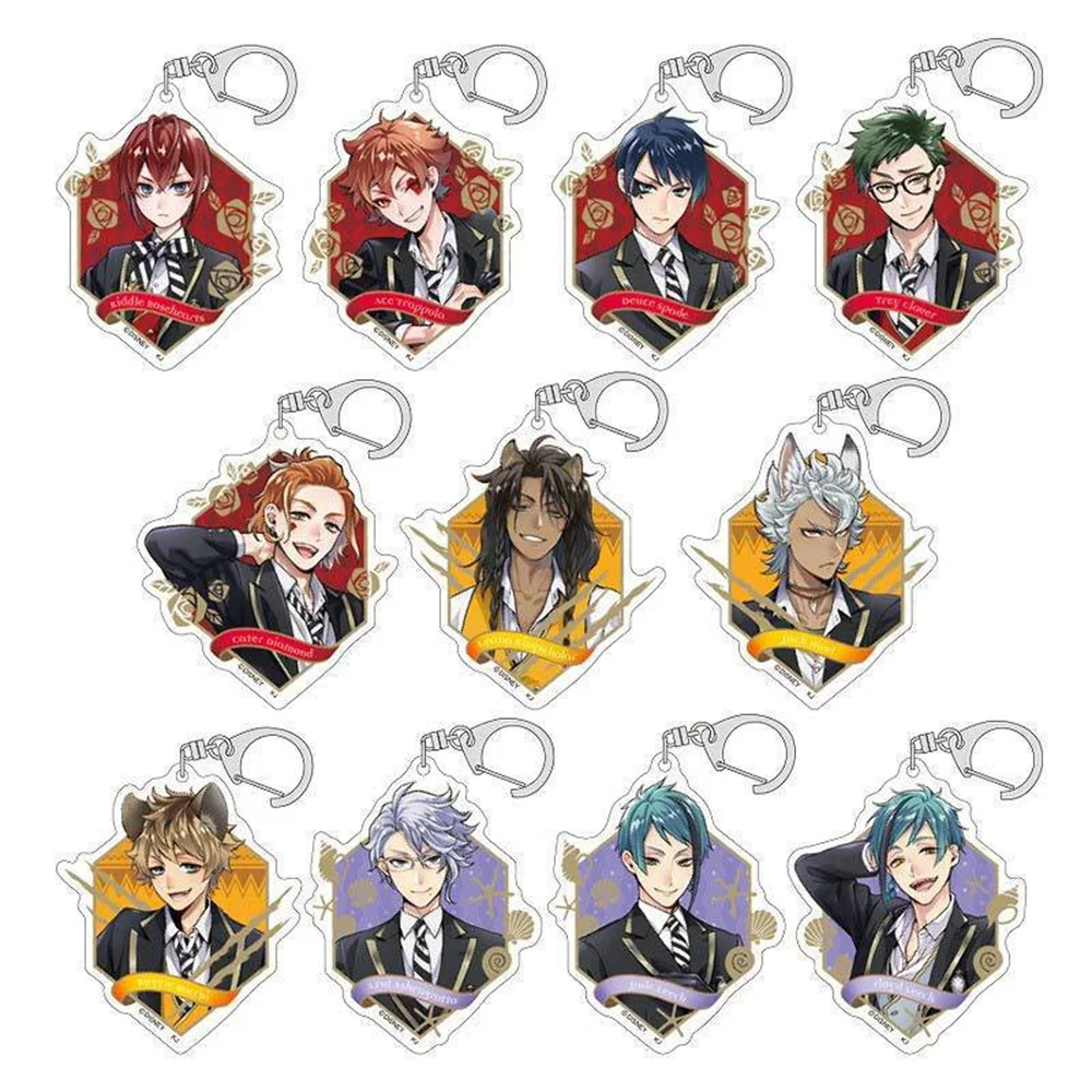 Hot Anime Twisted Wonderland Riddle Rosehearts Keychain Acrylic Figure Version Keyring Collection Charm Gift