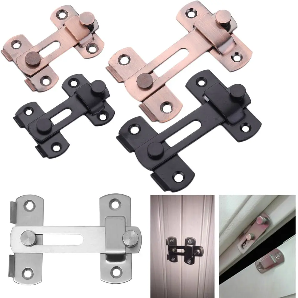 1pc Door Cast Metal Hook Latch Lock Toilet Doors Right Angle Sliding Door Buckle Texture Country Rustic Decoration Ornament