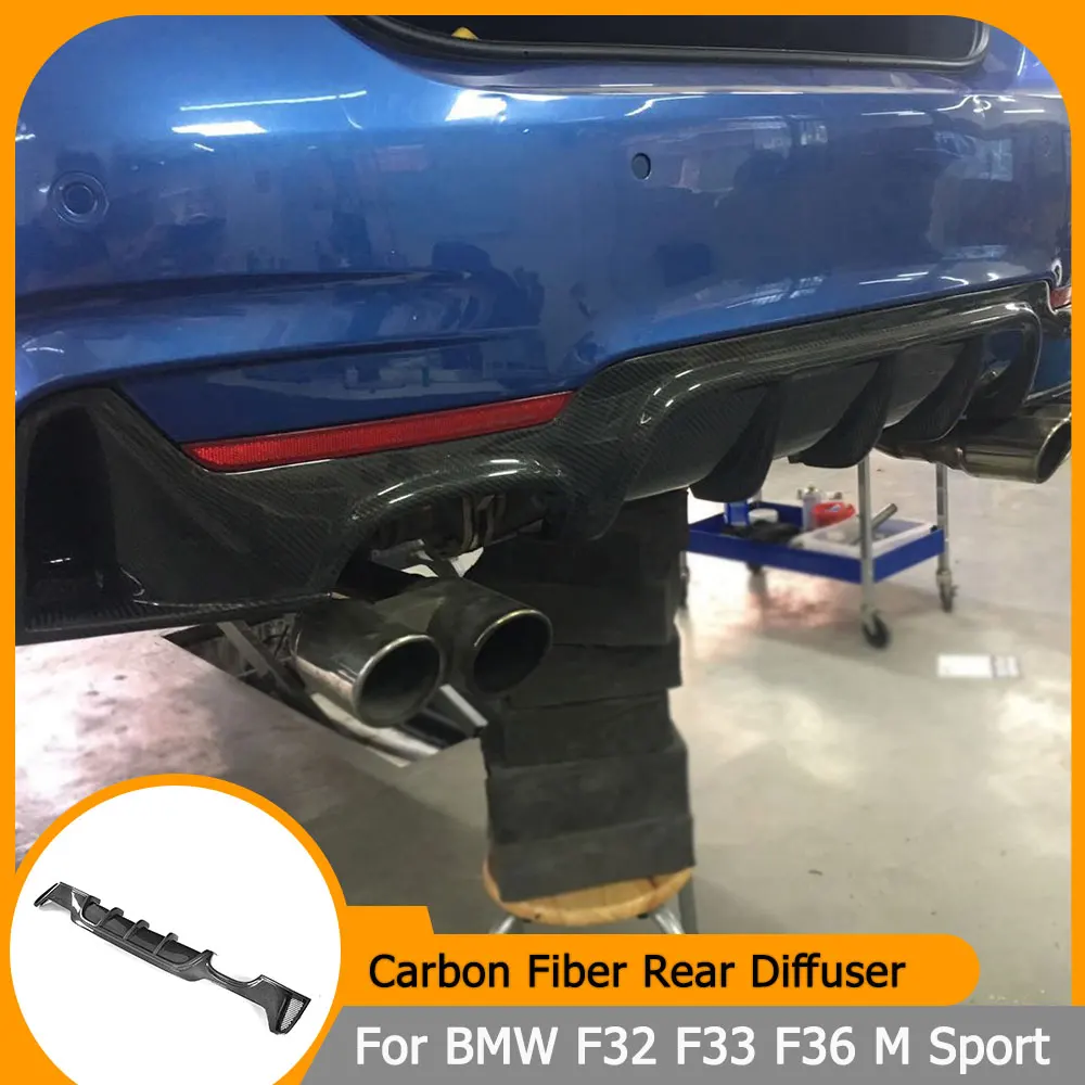 

Карбоновый задний диффузор для BMW 4 серии F32 F33 F36 M Sport 2013-2018, с одним или двумя выходами, черный, из ABS-пластика