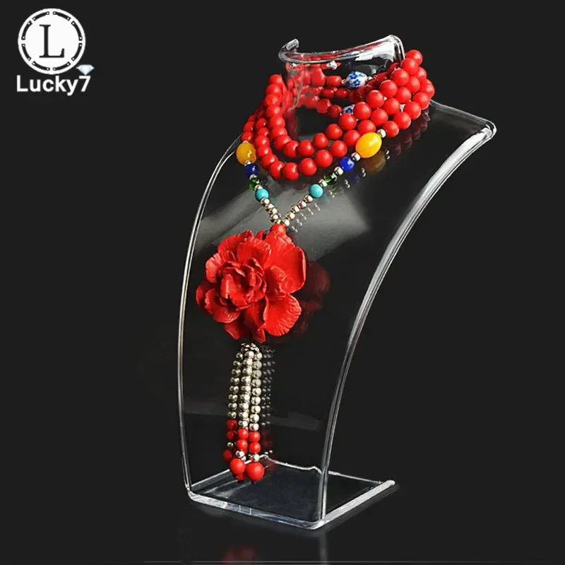 Acrylic Mannequin Necklace Jewelry Display Holder Pendant Earrings Decorate Exhibition Display Stand Shelf