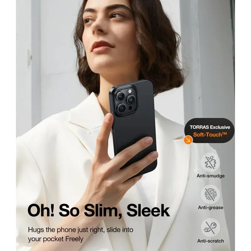 TORRAS Ultra Slim Fit for iPhone 15 Pro Max Case 6.7 inch,Ultra Slim 15 Pro Case ,Lightweight Rigid PC Shell for iPhone 15 Case