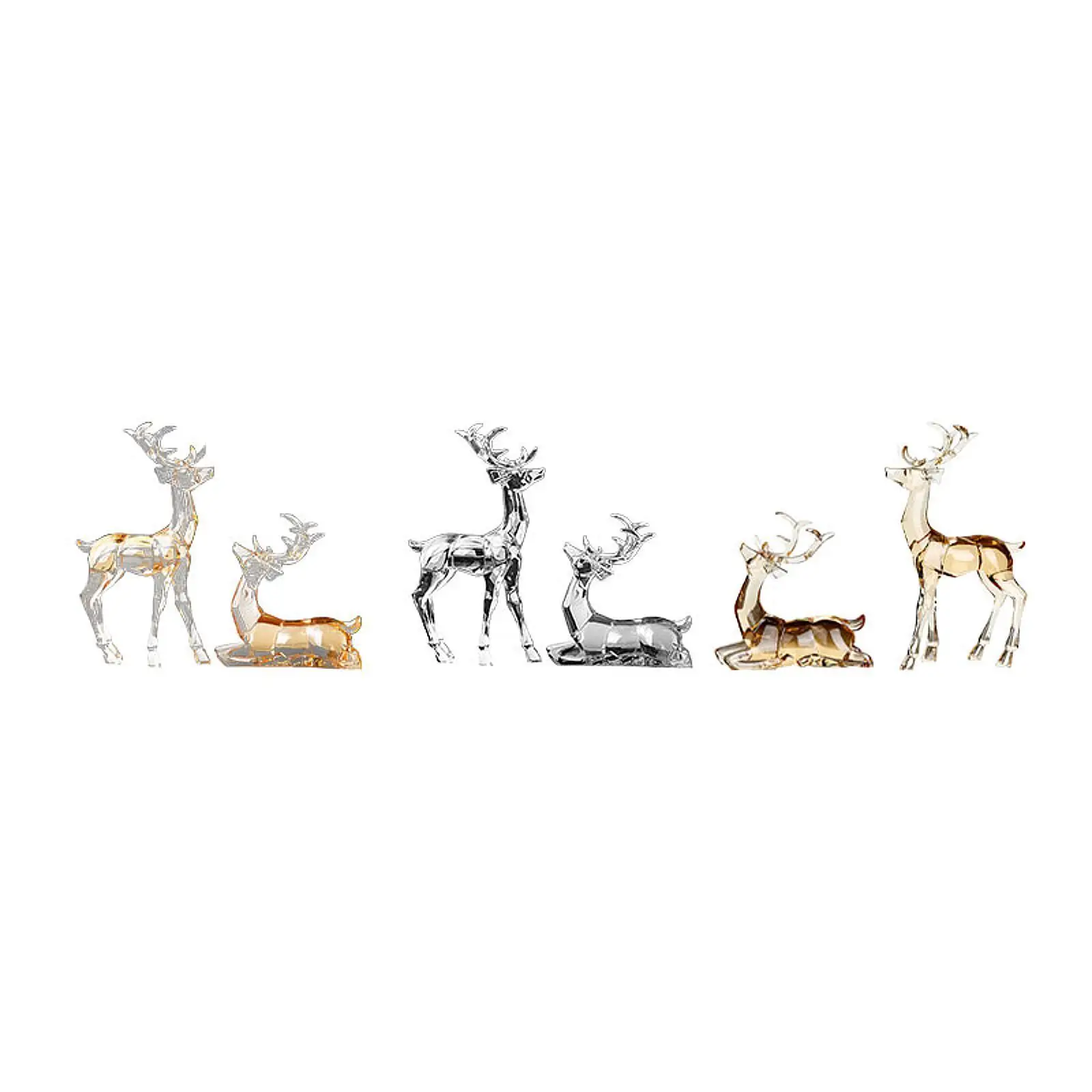 Acrylic Optical Animal Ornament Table Ornament Collection Deer Statue Centerpiece Table Decoration for Desktop Living Room