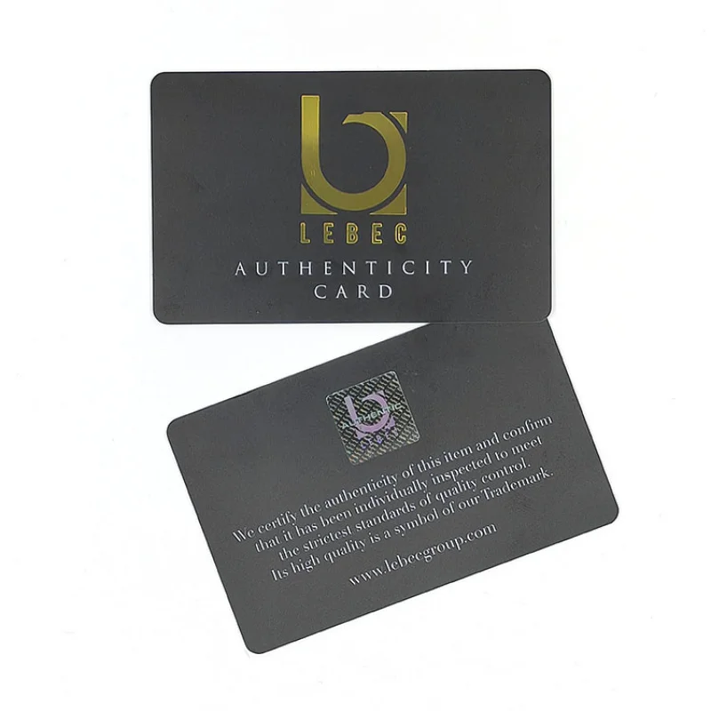 Custom Hot Selling Good Quality Customizable Logo Standard Printing Plastic Warranty Card For Jewelry