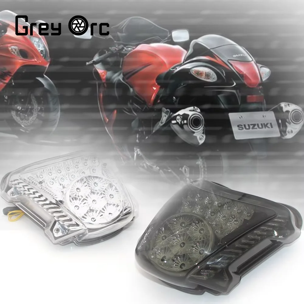 أضواء خلفية خلفية الفرامل الجمعية LED التوجيه الذيل مؤشر ضوئي لسوزوكي هايابوسا GSX1300R 2008-2020 دراجة نارية ABS البلاستيك