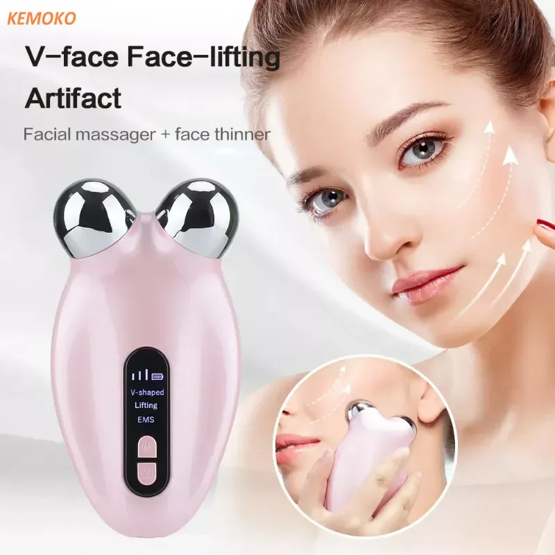 

Face Beauty Apparatus EMS Microcurrent Face Lifting Massager 3D Roller Anti Wrinkle Tighten Skin Rejuvenation Reduce Double Chin