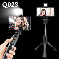 Q02 Selfie Stick Wireless Bluetooth Tripod Foldable Bracket for Xiaomi Redmi Huawei iPhone Samsung Smartphone Android Ios Holder