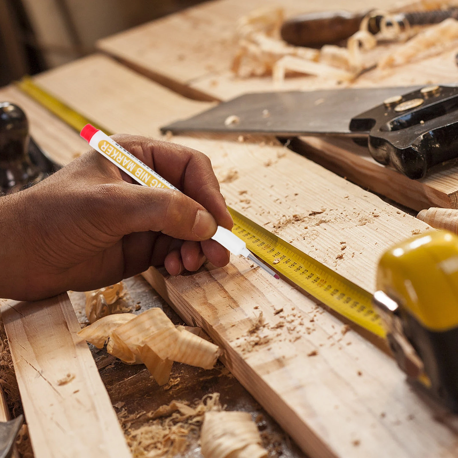 

6pcs Long Marking Pens Woodworking Construction niture Markers Durable Oil Ink Carpenter Tools Fade Resistant Portable