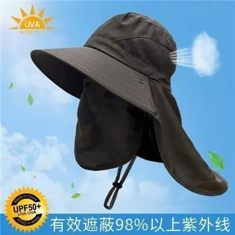 Summer Sun Hat Fishing Outdoor Mountaineering Hat Men's Face Cover Neck Brim New Sunscreen Sun Hat - Image 3