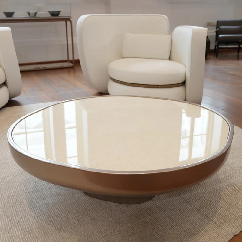

-ForModern Fiberglass Coffee Table Suitable for Living Room Hall Simple Coffee Table&