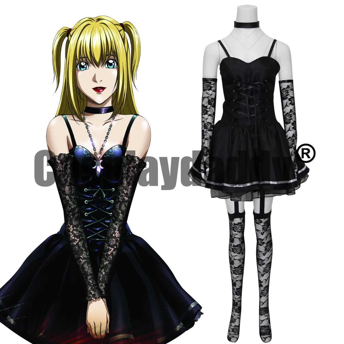 

Death Note The Second Kira Misa Amane Косплей Костюм Черный готический костюм Лолиты Платье
