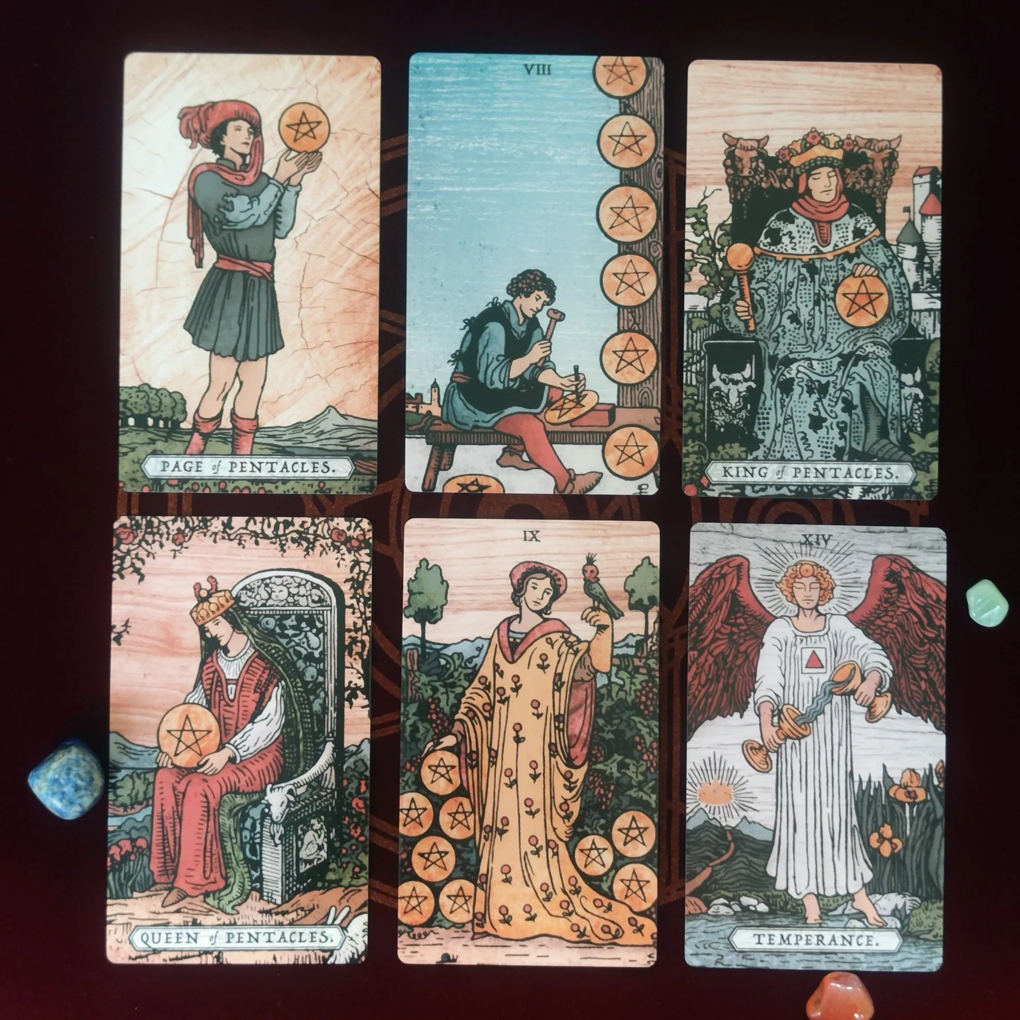 12 * 7 cm Ringen van Fortuin Tarot met houtnerf texturen 78 stuks Tarotkaarten Morandi Palette om traditioneel RWS Imagery te verbeelding