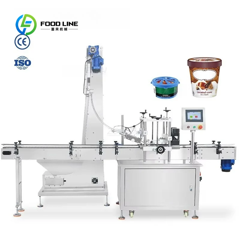 Automatic Plastic Jar Yogurt Bucket Can Press Capping Machine, Snacks Nuts Fruit Food Packaging, Customized