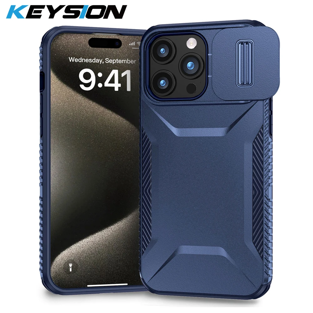 

Противоударный армированный чехол KEYSION для iPhone 15 Pro Max 15 Plus, защита объектива камеры, чехол для телефона iPhone 12 13 14 Pro Max