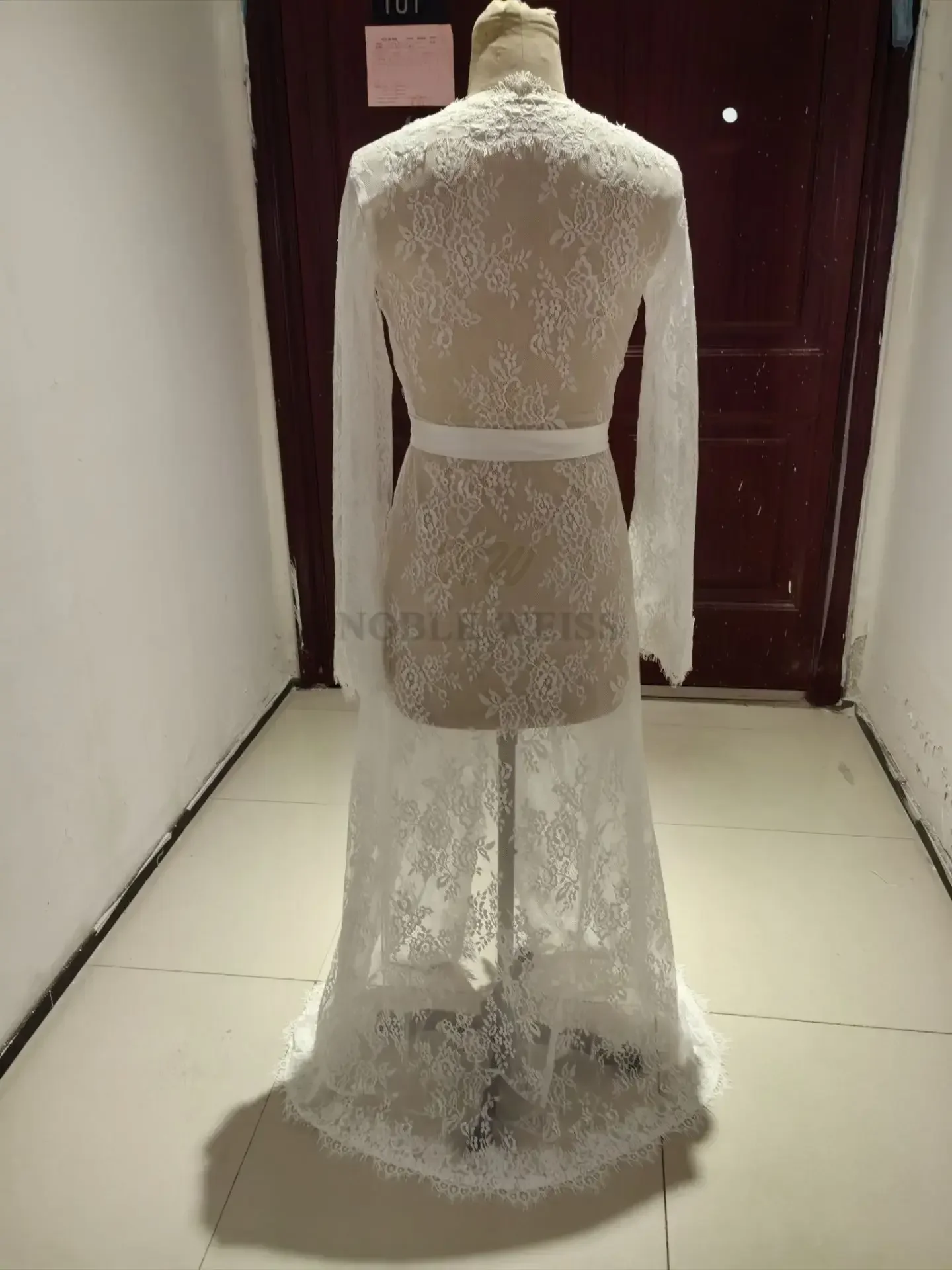 Renda longo casamento robe casaco de noiva jaqueta de casamento capas bolero encolhe os ombros personalizado