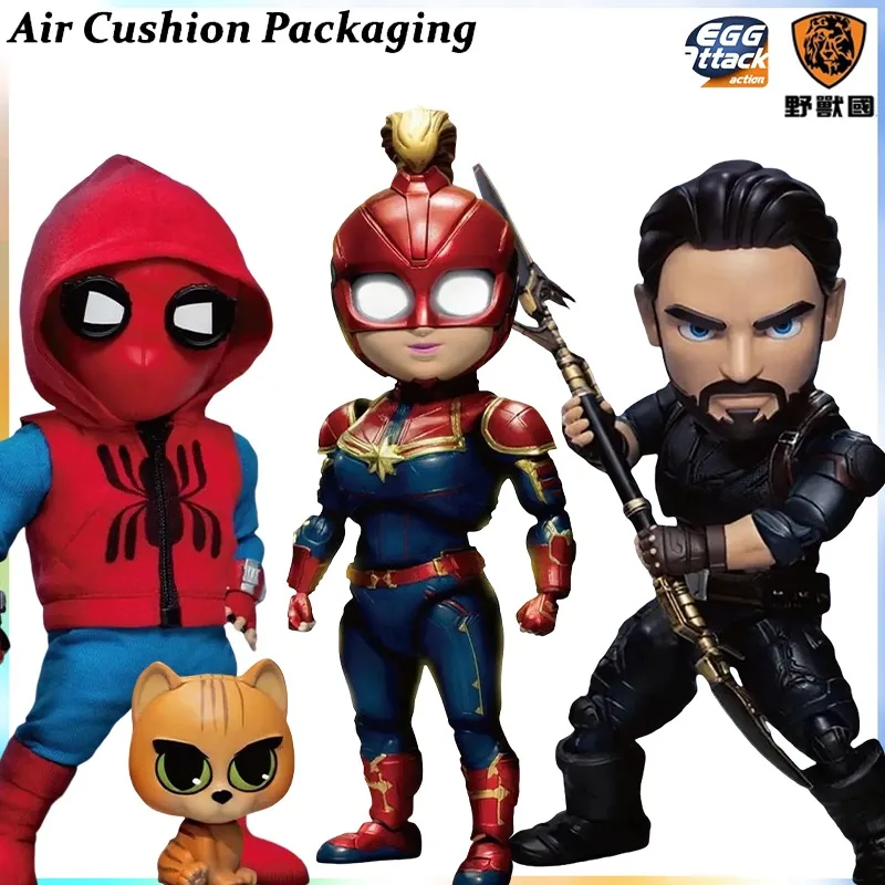 BEAST KINGDOM Genuine Egg Attack Action Series EAA-073 EAA-074 EAA-075 SP Figuras de Acción de Capitán América y Spider-Man, Juguetes Modelo