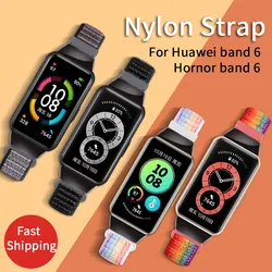 Huawei 6 / Honor Band 2022用の高品質ナイロンストラップ,スポーツファブリック,NFC,6Pro用のスペアアクセサリー