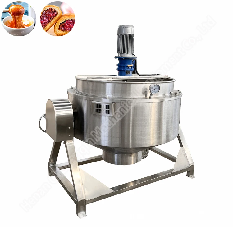 Jacketed Kettle with Agitator and Homogenizer Gas Jacket Cooking Kettle Jacketed Kettle 500l