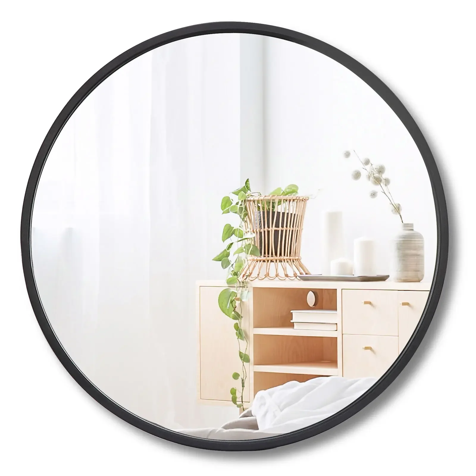 

18" Classical Round Mirror Indoor Bathroom Bedroom Livingroom Decorative