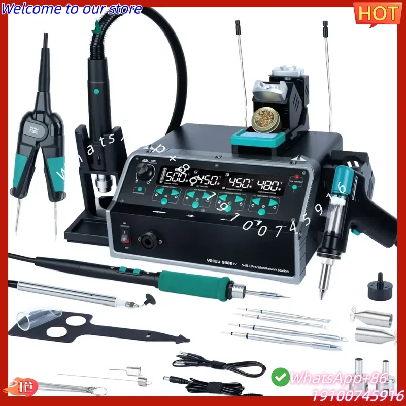 2026 YIHUA-948D IV 5-in-1 Multifunction Repair Soldering Station Integrated Design Precision Desoldering Phone Motherboard
