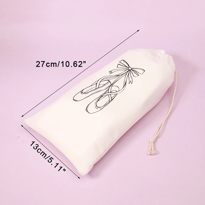 1PC Storage Bag Double Drawstring Drawstring Satin Ballet Shoe Storage Bag Creative Silk Screen Velvet Bag Satin Ballet Shoe Bag