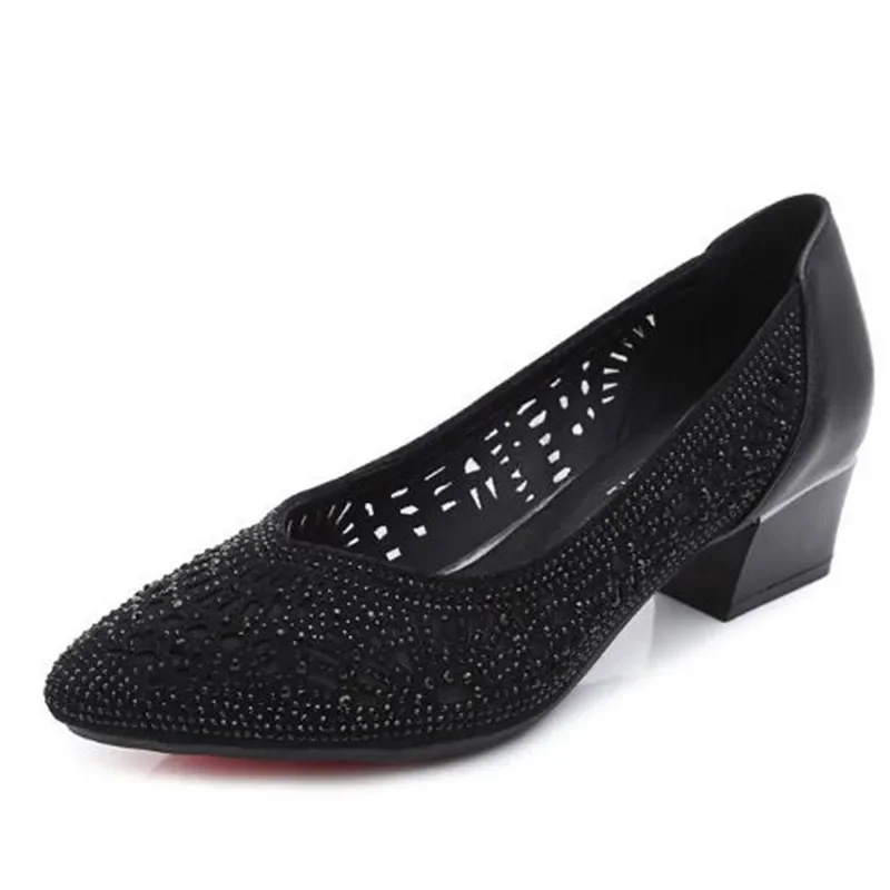 BEYARNE new summer fashion pumps ritagli donna casual crystal ladies shoes tacchi alti Tenis Feminino vera pelle