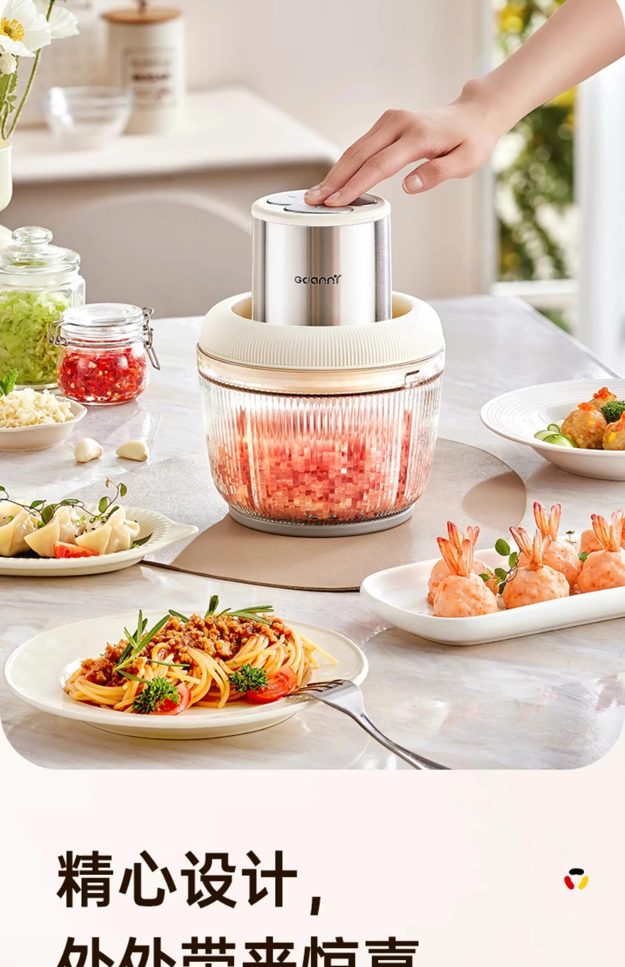 220V German GDANNY Electric Meat Grinder Multifunction 3 in 1 Home Kitchen Appliance