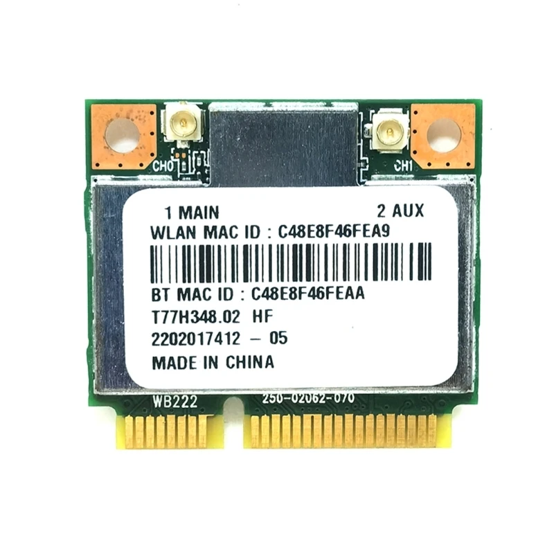 Small PCIE Wireless Card with BT4.0, 300Mbps Speed 2.4/5Ghz Wide Connectivity for Notebook Computers