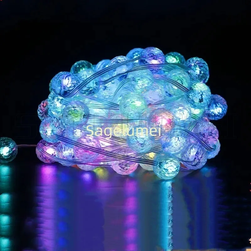 ไฟ LED สายยาวแบบ USB 5V RGBIC Ws2812 พิกเซลไลท์ สำหรับตกแต่งงานคริสต์มาส งานแต่งงาน งานปาร์ตี้ ไฟประดับกันน้ำ ควบคุมผ่านแอพและรีโมท 5 เมตร/10 เมตร