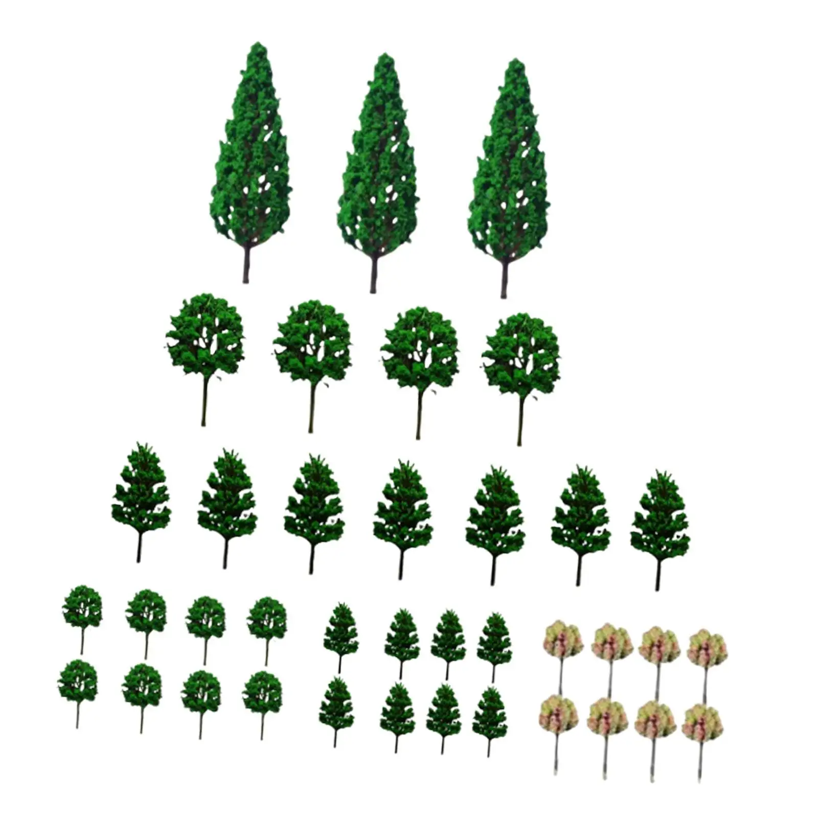 38Pcs Model Green Trees Realistic Layout Game Decor Micro Landscape Trees