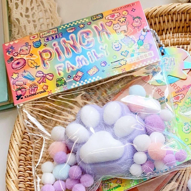 DIY Aksesuarları Yeni Fidget Oyuncak Mini Kawaii Peluş Kedi Paw Küçük Domuz Tavşan Sevimli Pembe Kedi Ayak Dekompresyon Sahne