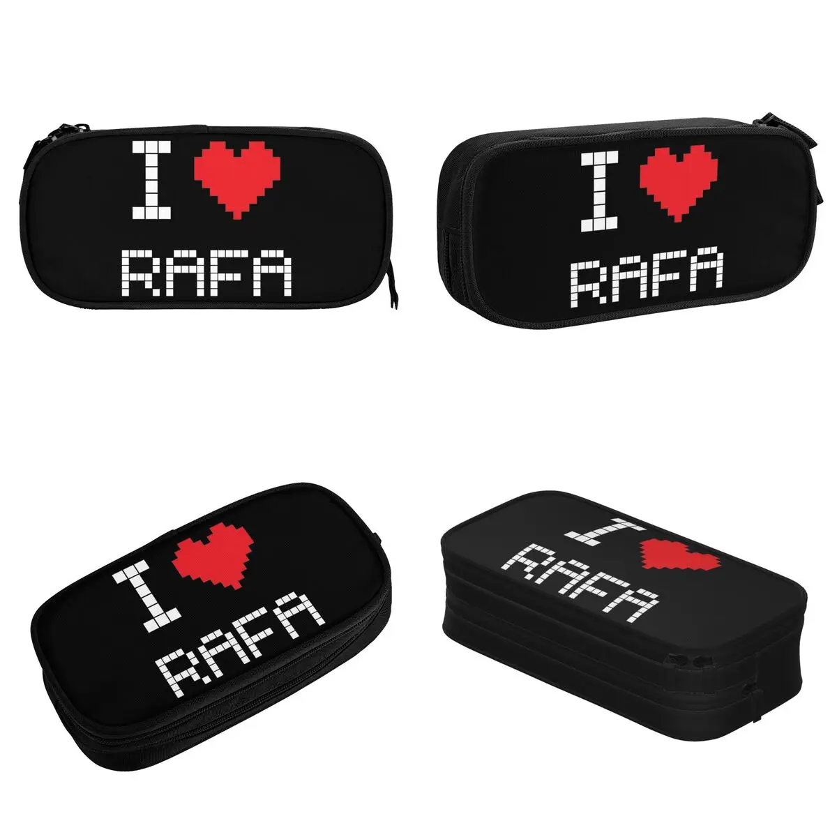 Fashion I Love Rafa Tennis Retro Pixel Pencil Cases Pencil Box Pen Box Girls Boys Large Storage Bag Office Cosmetic Stationery