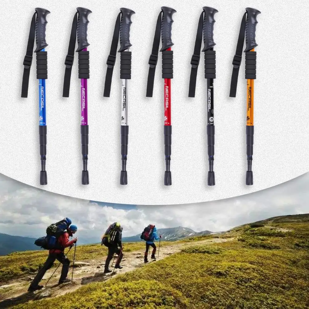 Trekking Poles Flexible Anti-rust Accessory Four-section Telescopic Trekking Poles Ultralight Hiking Travel Non-slip Stick