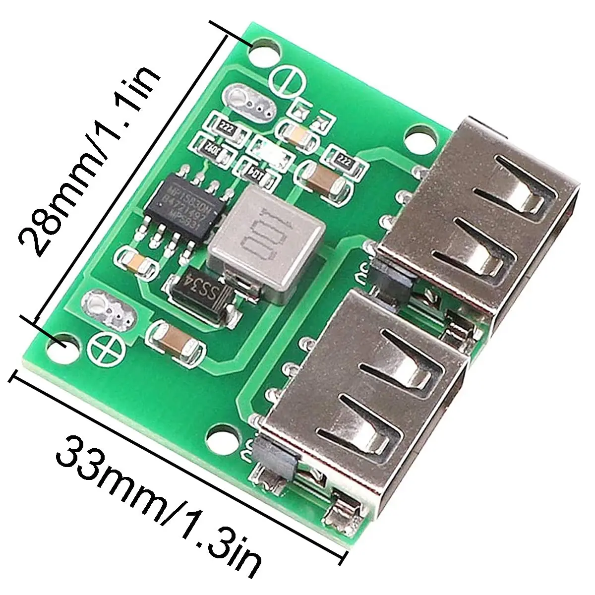 1PCS 9V 12V 24V a 5V Doppia Uscita USB Buck Scheda di Tensione USB DC-DC Tensione Buck Regolatore Step Imbottiture Modulo di Alimentazione