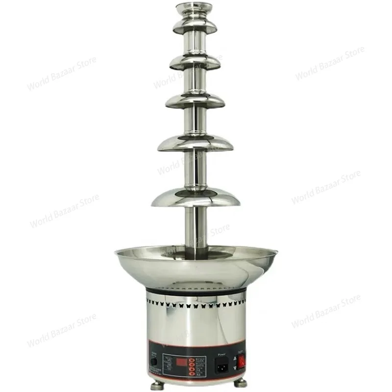 

4 5 6 7 Tier Big Chocolate Melting With Heating Fondue Cheese Fondue Chocolate Machine Digital Chocolate Fountain Machine