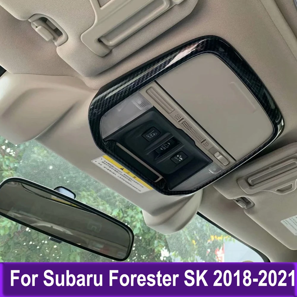 Car Accessories For Subaru Forester SK 2018 2019 2020 2021 Inner Front Roof Reading light lamp Trim Cover Sticker Styling