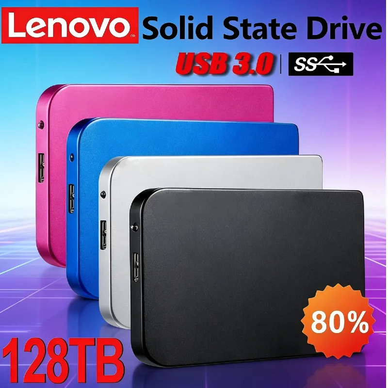 

Внешний корпус для SSD-накопителя Lenovo 128 ТБ, высокоскоростной, USB 3.0, с кабелем USB 3.0, ABS-пластик
