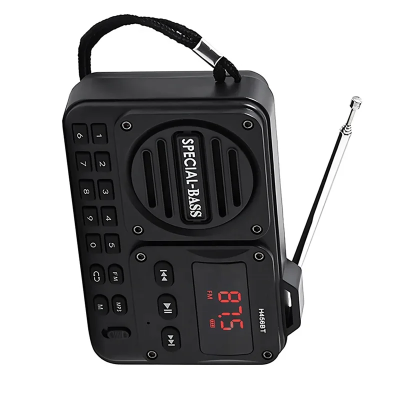 JABS-Radio numérique Portable Compatible Bluetooth 5.0 récepteur Radio FM avec affichage LED disque U carte TF haut-parleur de lecture MP3