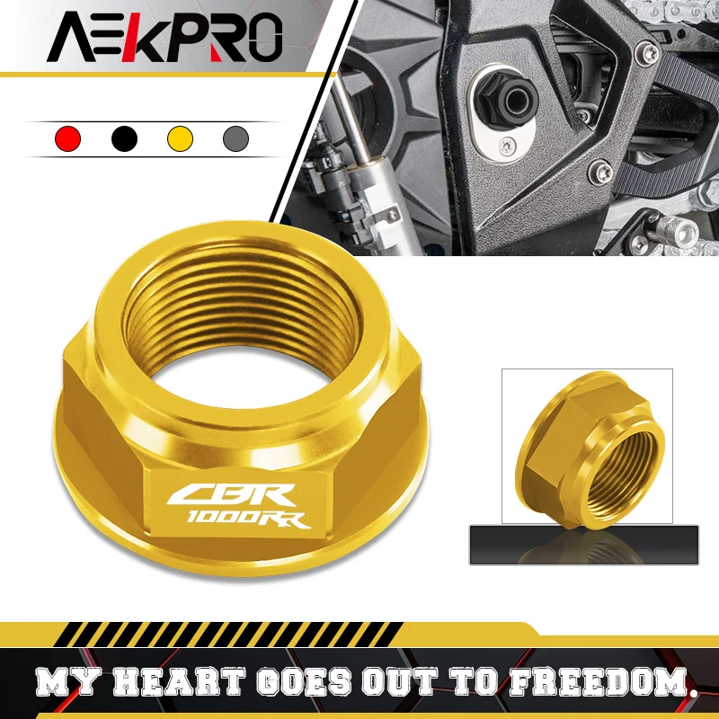 Motocicleta CNC Swing Arm Pivot Shaft Nut, Tampa do parafuso, Almofada de proteção, Honda CB1000R, CBR600RR, CBR1000RR